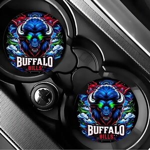 Buffalo Bills Green Eyes Car Coasters Absorbent Set of (2)